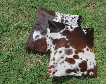 Tricolor Cowhide Pillow Covers Tricolor Cowhide Cushion Cover Set Of 2 Cowhide Pillow Cover 16 x 16 Cowhide Pillowcases Hair On Hide Cover