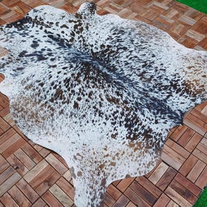 Tricolor Cowhide Rug Speckled Cowhide Rug Brazilian Cowhide Rug Tricolor Hair On Hide Rug