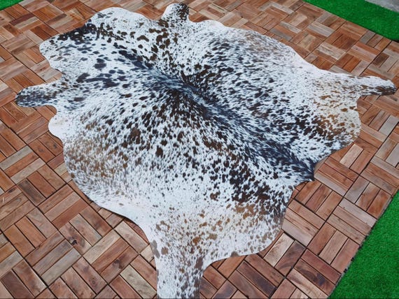 Tricolor Cowhide Rug Speckled Cowhide Rug Brazilian Cowhide Rug Tricolor Hair On Hide Rug