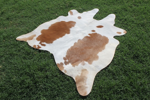 Brown White Cowhide Rug Large Cow Hide Area Rug Brown and White Cowhide Carpet 5 x 6 Floor Rug