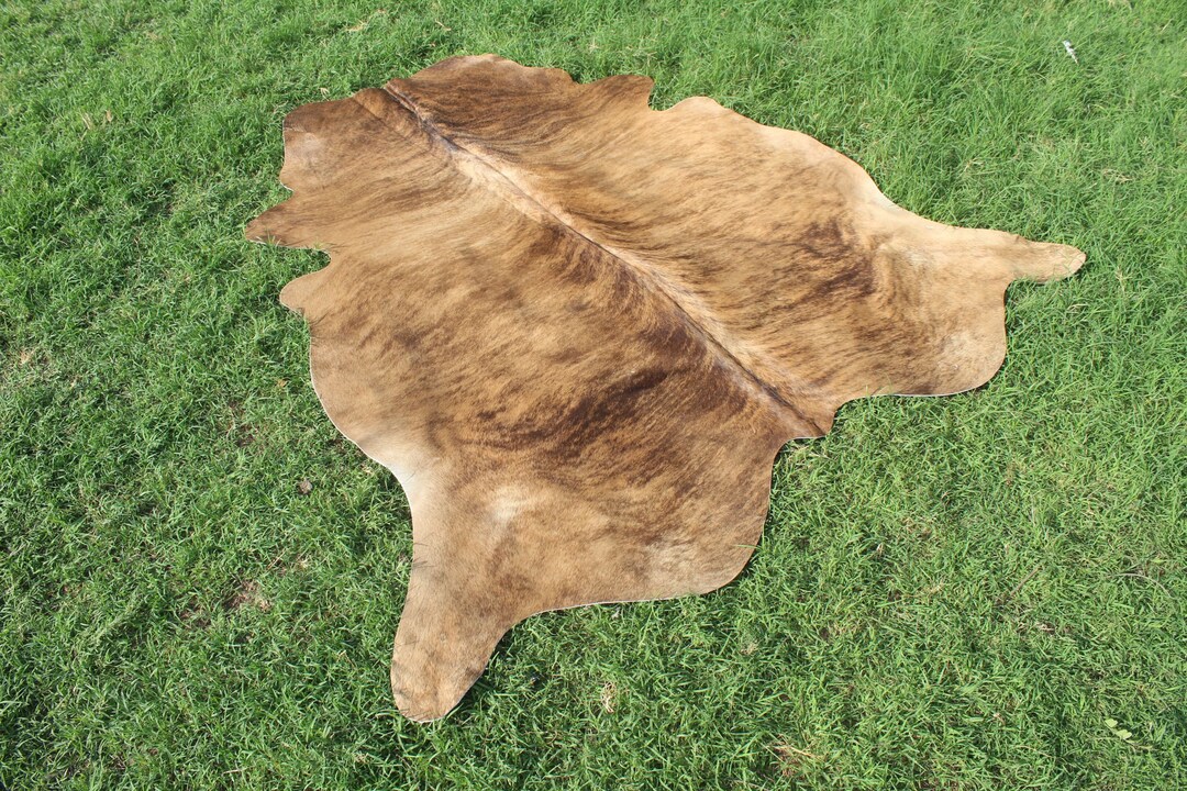Brindle Cowhide Rug Brazilian Cow Hide Rug Real Cow Skin Rug Brindle Cowhide Floor Rug 5 X 5.5