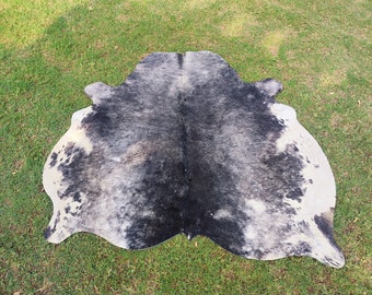 Black and White Cowhide Rug Brazilian Cowhide Rug Black and White Cowhide Area Rug Floor Rug 5 x 5 As Picture