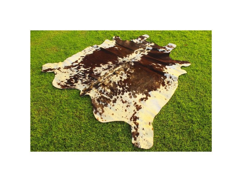 Tricolor Cowhide Rug Real Cow Hide Rug Speckled Tricolor Cow Skin Rug