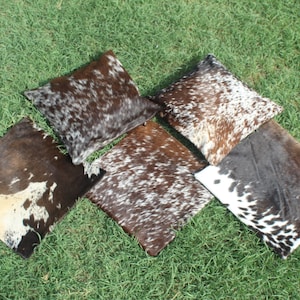 2-pack trefärgade kuddfodral i kohud Trefärgade örngott i kohud Örngott i kohud 16 x 16 bild 1
