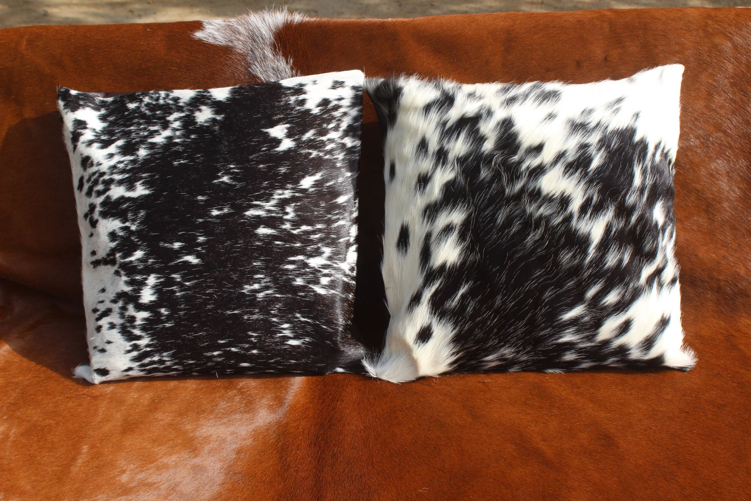Cowhide Pillowcases Black White Cowhide Pillow Cover Real Cowhide