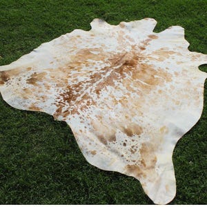 Genuine Cowhide Rug Brazilian Cowhide Rug Salt & Pepper Cowhide Rug Hair on Hide Rug Speckled Cowhide Rug