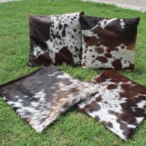 Tricolor Cowhide Pillow Covers Tricolor Cowhide Cushion Cover Set Of 2 Cowhide Pillow Cover 16 x 16 Cowhide Pillowcases