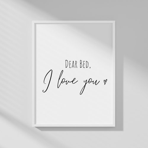 Dear Bed I Love You X Wall Print Wall Art Home Decor Etsy