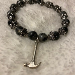 Natural larvikite crystal bracelet