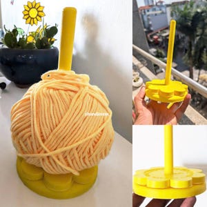 Tangle-Free Yarn Holder Spinner with Flower Design, Yarn bowl replacement, 3D Printed Yarn Spinner, Gifts for Knitters and Crocheters