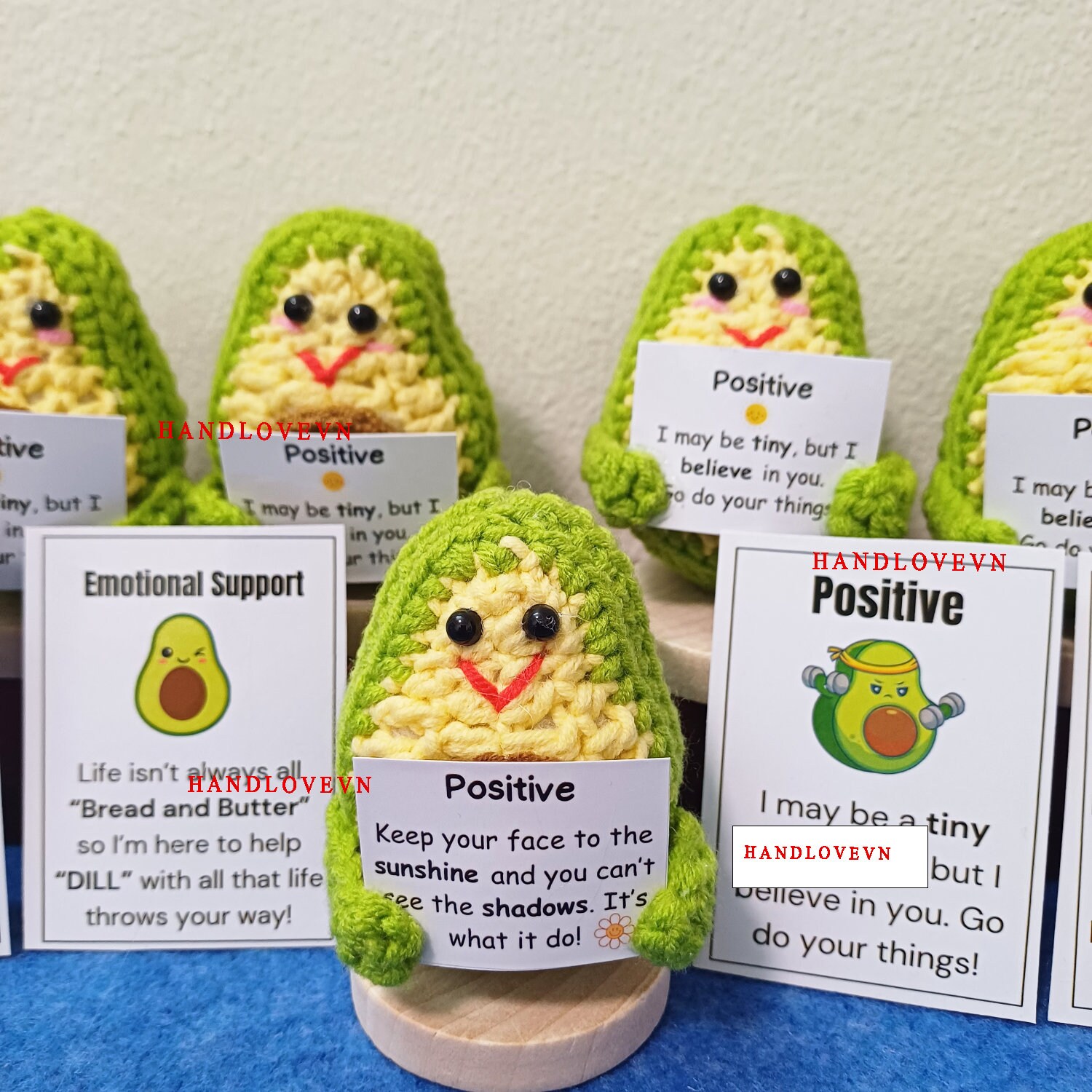 2PCS Crochet Positive Potato/emotional Support Pickle Christmas  Gift-well-being Mental Health Gift With Positive Affirmations-desk  Accessory 