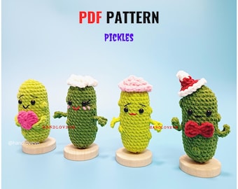 Niet-naaien gehaakt augurkpatroon met emotionele ondersteuning met een roos en madeliefje erop, knuffelhart, schattige thuis-/kantoordecors, afdrukbare kaarten, cadeaulabel