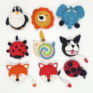 Animal Crochet Tape Measure – Cute Retractable Measuring Tape | Fox, Lion, Ladybug, Penguin, Elephant | Handmade Gifts for Crafters & Kids