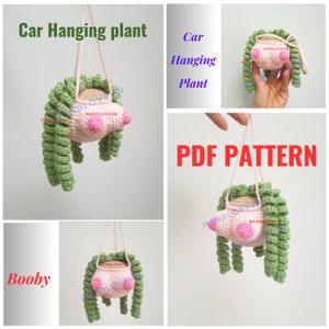 PATROON: haakpatroon autohangplant pdf – grappige boobypot-amigurumi, autospiegeldecor, digitale download