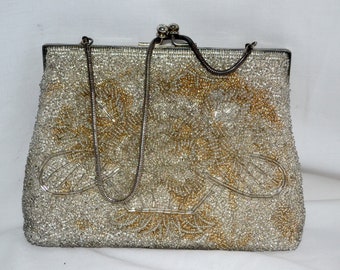 Vintage 1950s Sequin and Beaded Evening Bag