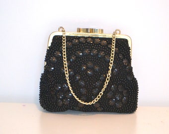 Vintage 1950’s Beaded Evening Purse with Chain Handle