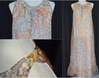 Vintage 1980 Homemade Chiffon Sleeveless Maxi dress
