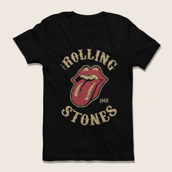 Vintage 60s The Rolling Stones Black Unisex T-Shirt