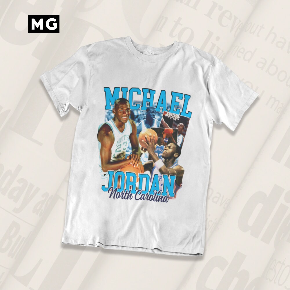 Michael Jordan UNC 90s Vintage Retro Style Bootleg Unisec T-shirt