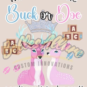 Editable Buck or Doe Gender Reveal CANVA IS NEEDED