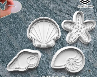 Sea Shells Shaped Cookie Cutter & Fondant Embossers