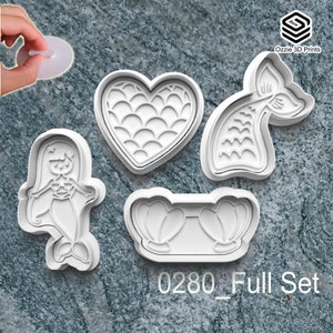 Mermaid Beach Sea Shell Shaped Cookie Cutter & Fondant Embossers