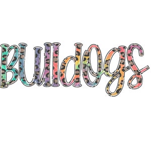 Bulldogs | Leopard/Cheetah print  | PNG File | Sublimation Design for Digital Download and Printable