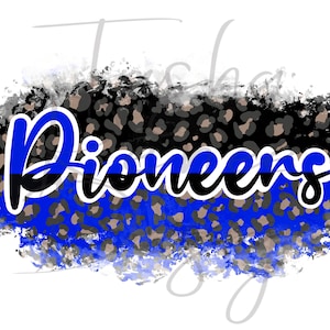 Pioneers Mascot PNG: Cheetah Leopard Print Sublimation Design (Digital Download)