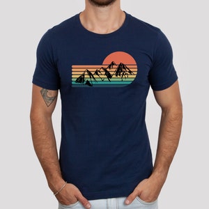 retro sunset shirt, mens mountain shirt, retro mountain shirt, mountain sunset shirt, mens nature shirt, hiking shirt, hiking enthusiast