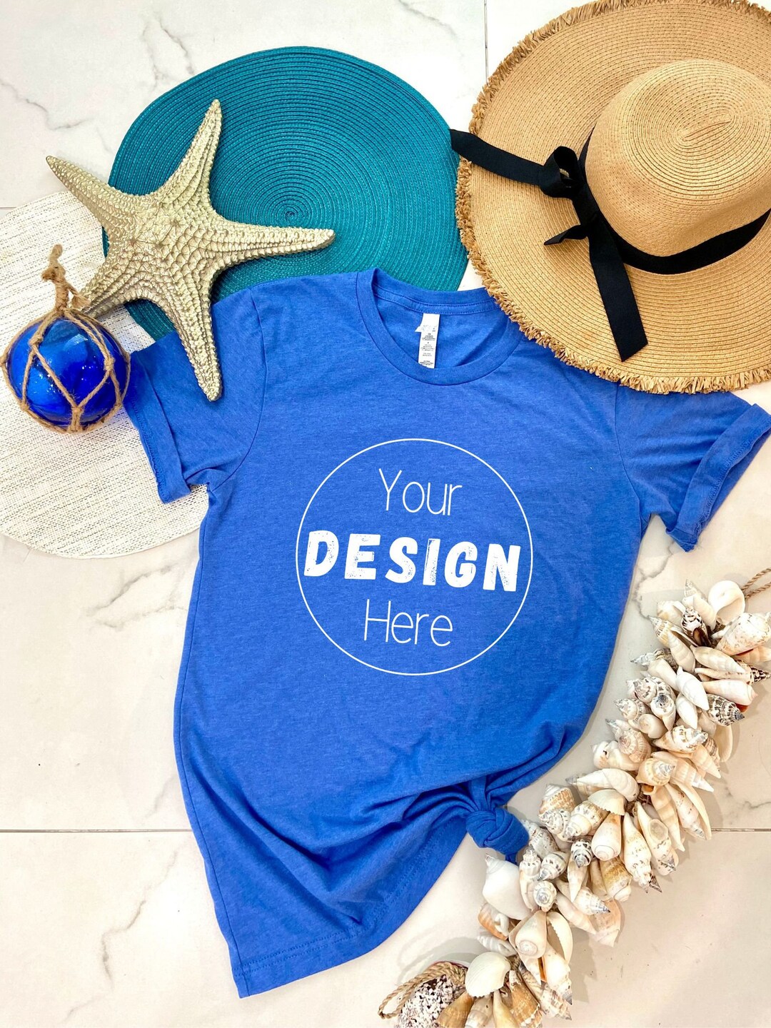 Bella and Canvas 3001 Beach Mockup, Bella and Canvas 3001 Heather True