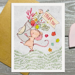 Mouse Thank You Cards Blank Inside, Mouse Thank You Notes, Kids Thank You Cards Birthday, Mouse Stationery, Kids Birthday Thank You Notes