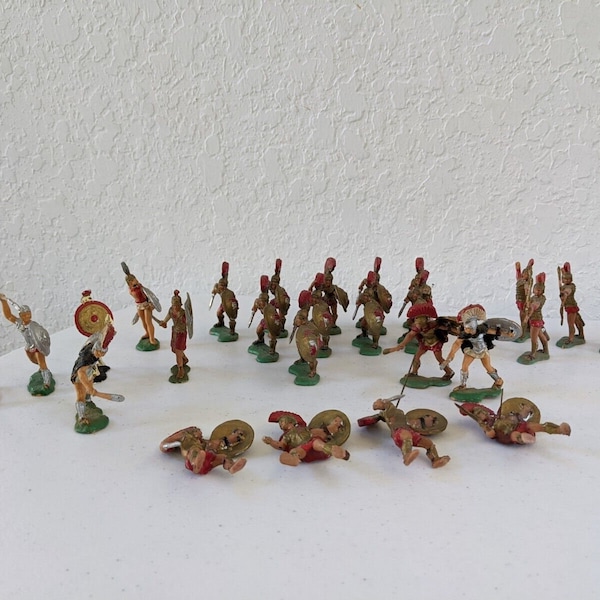 Lot of Britains Ltd Plastic Roman Gladiator Soldiers Hong Kong Vintage Toys