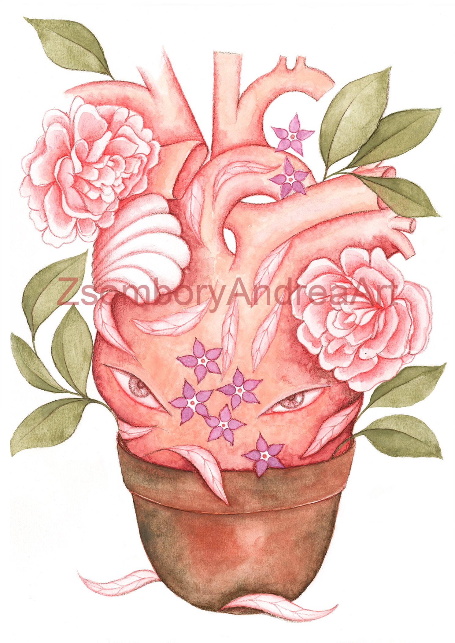 Heartplant. Love in a Pot. Cardiology Gift. Printable Art. Etsy UK