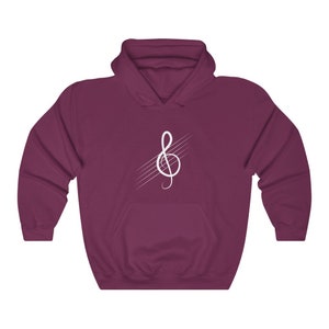 Treble Clef Unisex Heavy Blend Hooded Sweatshirt - Music Gift, Violin, Flute, Oboe, Clarinet, Piano Hoodie