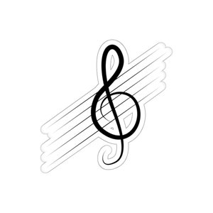 Treble Clef Die-Cut Sticker - Music Gift, Violin, Flute, Oboe, Clarinet, Piano Sticker