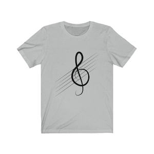 Treble Clef Unisex Jersey Short Sleeve Tee - Music Gift, Violin, Flute, Oboe, Clarinet Shirt
