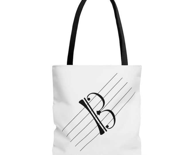 Alto Clef Tote Bag - Music Gift, Viola Tote Bag