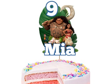 Vaiana Torte - Moana Torte - Maui Torte - Torten Deko Topper  PERSONALISIERT  Torten Dekoration Torten Aufstecker - Torten Zubehör - Heihei