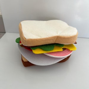 Filz Hot Dog Hamburger Toastbrot Lebensmittel Spielzeug für Spielküche Filz Burger selber belegen für Kinder Kaufladen Zubehör Bild 4
