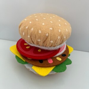 Filz Hot Dog Hamburger Toastbrot Lebensmittel Spielzeug für Spielküche Filz Burger selber belegen für Kinder Kaufladen Zubehör Bild 2