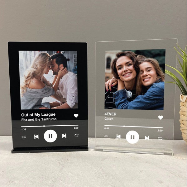 Personalized Gift Music Plaque With Stand, Custom Photo / Song, Album Cover, Personalised Birthday Gift, Music Gift, Music Prints