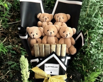 Godiva Schokoladen-Teddybär-Geschenk-Blumenstrauß, Teddybär-Blumenstrauß, Plüsch-Teddybär-Blumenstrauß, Geschenk für sie