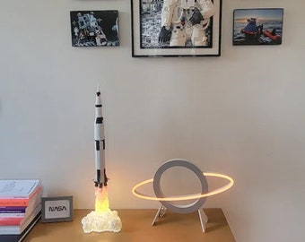 Apollo 11 Saturn V Raketenlampe, Raketenlampe Saturn V, dekoratives Nachtlicht, Heimbüro-Dekoration, Rakete Apollo