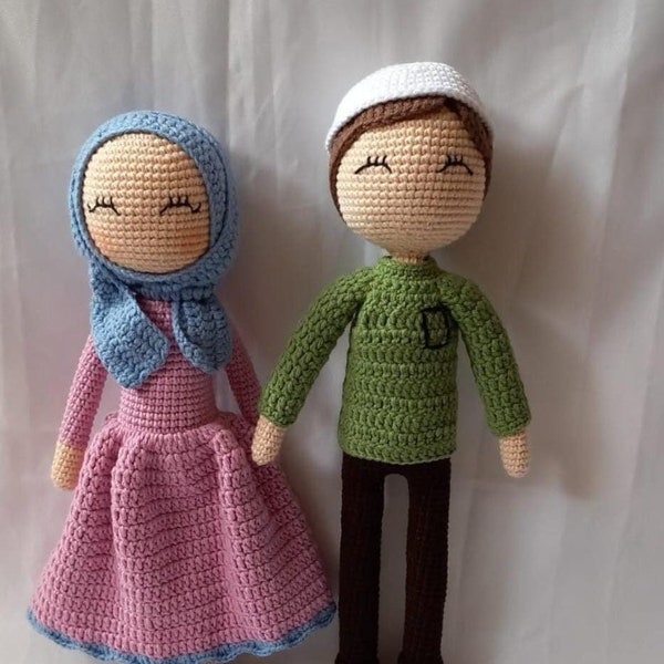 Muslim boy and muslim girl dolls, Boy Doll with Thobe and Kufi, Muslim kids dolls