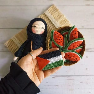 Hijab Häkelpuppe, Palästina Häkelpuppe, Hijab Puppe, Amigurumi Muslimische Puppe, Muslimisches Geschenk, Islamisches Spielzeug, Ramadan Geschenk, Eid Geschenke für Kinder Bild 7