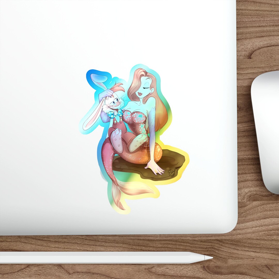 Mermaid Jessica Rabbit Holographic Die-cut Stickers - Etsy