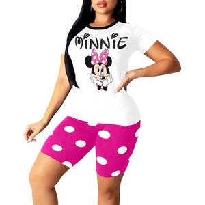 Minnie Maus Polka Dot Frauen Yoga Short Set
