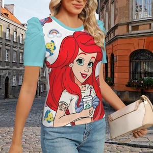 Ariel Inspired Women&#39;s  Puff Sleeve T-Shirt