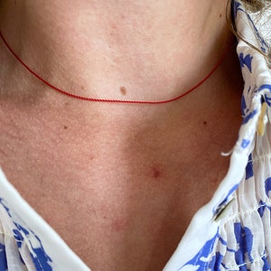 Ras de cou en soie - collier en or - cadeau de demoiselles d&#39;honneur - collier en soie - cordon de soie - porte-bonheur - mauvais œil