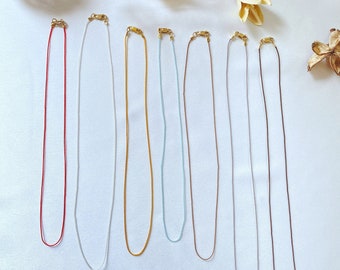 Silk Choker Necklace: Gold Filled Clasp, Minimalist String Cord